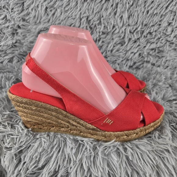 Viscata Barcelona Womens EU 40 US 9-9.5 Red Slip On Espadrilla 3" Wedges Sandals - Picture 4 of 10